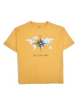 My Milestones - Yellow Boys Graphic Drop Shoulder Pure Cotton T-Shirt