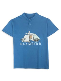 My Milestones - Blue Boys Graphic Henley Neck T-Shirt Pure Cotton