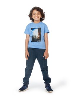 My Milestones - Blue Boys Graphic Round Neck T-Shirt Pure Cotton