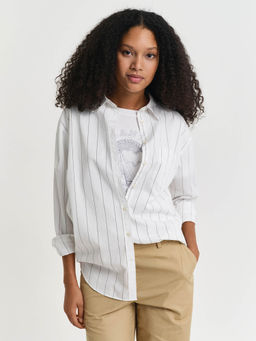 GANT - Women White Spread Collar Full Sleeves Shirt