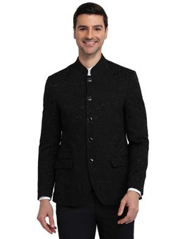 Raymond - Regular Fit Black Jacquard Blazer