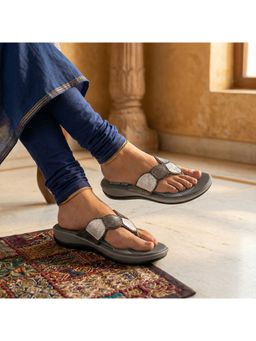 Global Step - Stylish Beaded Black Sandal