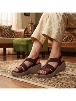 Global Step - Inaya Comfort Maroon Wedges