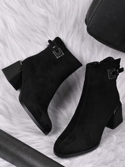 Ronnie Grey - Women Black Solid Ankle Length Casual Boots