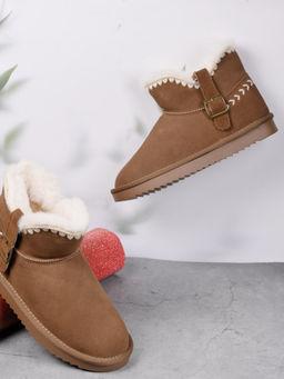 Ronnie Grey - Women Brown Solid Snug Casual Boots