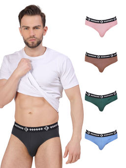 Elmiro - Mens Intimo-tech Antimicrobial Micro Modal Bold Brief - Multicolor (Pack of 5)