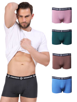 Elmiro - Mens Intimo-tech Antimicrobial Micro Modal Bold Trunk - Multicolor (Pack of 5)