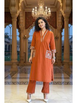Gahan - Womens Viscose Rayon Straight Embroidered Kurta With Pant & Dupatta