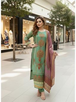 Gahan - Womens Viscose Rayon Straight Printed Kurta With Pant & Dupatta