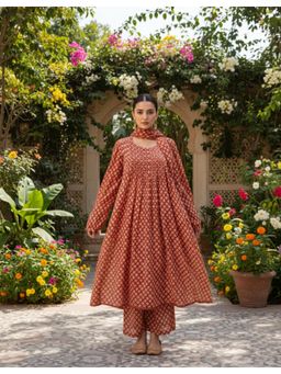 Gahan - Womens Viscose Rayon Straight Printed Kurta With Pant & Dupatta