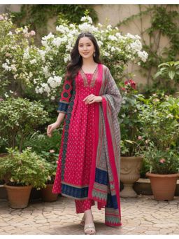 Gahan - Womens Viscose Rayon Printed Kurta with Pant & Dupatta