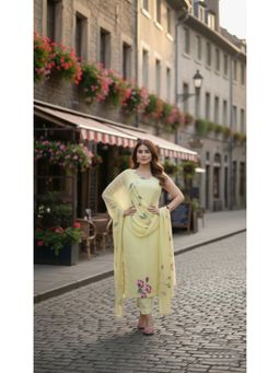 Gahan - Womens Viscose Rayon Straight Printed Kurta With Pant & Dupatta