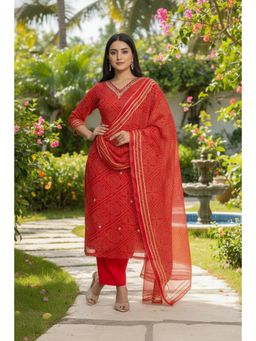 Gahan - Womens Viscose Rayon Straight Embroidered Kurta With Pant & Dupatta