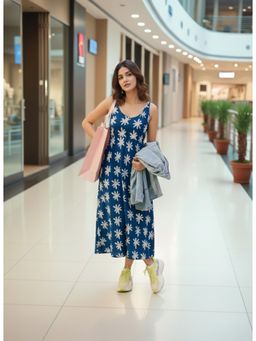 Gahan - Womens Viscose Rayon Anarkali Printed Midi Dress