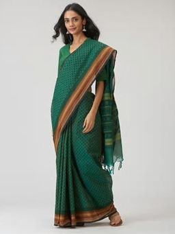 Fabindia - Cotton Hand Block Printed Sari