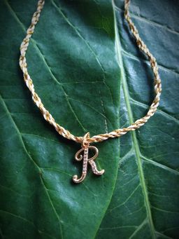 Digital Dress Room - Letter R Name Rakhi Designs Personalized Alphabet Gold Plated Customized Ad