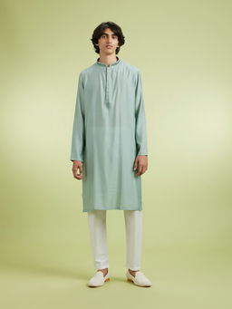 Manyavar - Green Viscose Blend Kurta With Pyjama For Men