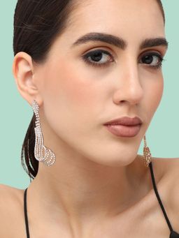 Sohi - Gold Plated Designer Stone Party Drop Earring For Women