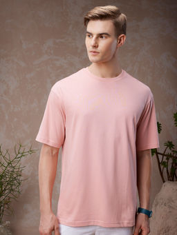 Bewakoof - American Pima Men's Pink Oversized T-shirt