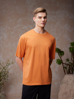 Bewakoof - American Pima Men's Orange Oversized T-shirt