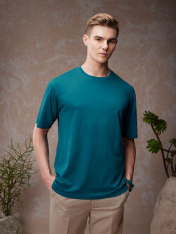 Bewakoof - American Pima Men's Blue Oversized T-shirt