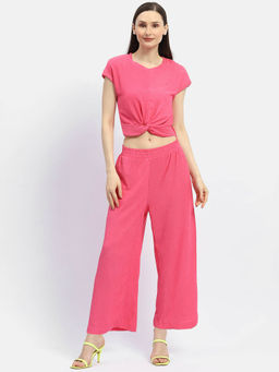 Madame - Knotted Top with Solid Co-Ord (Set of 2)