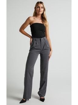 Fnocks - Formal High-Waisted Straight Baggy Pants for Women