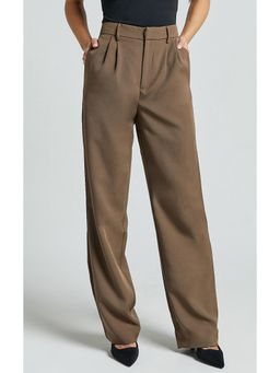 Fnocks - Formal High-Waisted Straight Baggy Pants for Women