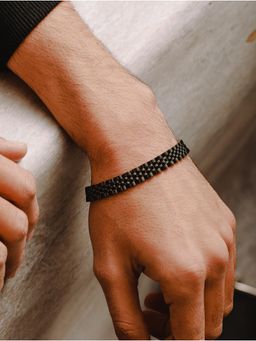 Jazz and Sizzle - Men Black Rhodium Plated Link Bracelet