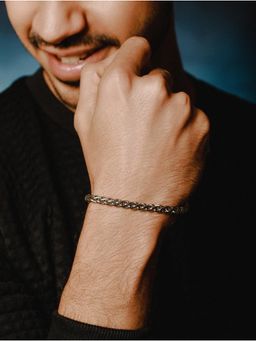 Jazz and Sizzle - Men Silver Rhodium Plated Link Bracelet