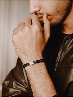 Jazz and Sizzle - Men Black Stainless Steel Bracelet