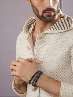 Jazz and Sizzle - Men Black and Blue Multistrand Bracelets (Pack of 3)