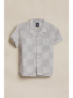 Allen Solly - Grey Cotton Regular Shirt