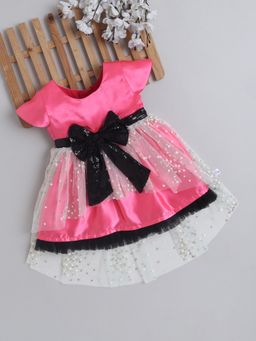 Many Frocks - Pink Satin Regular Dress