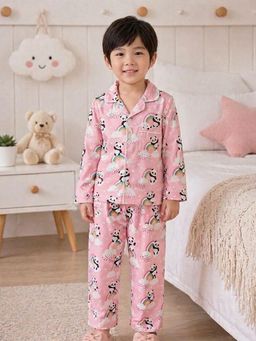 SEPHANI - Pink Printed Night Suit for Boys