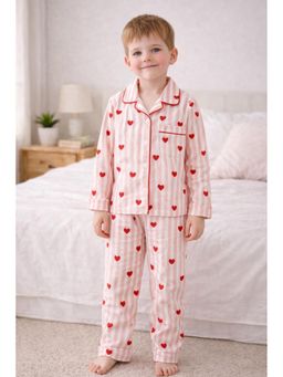 SEPHANI - Pink Stripes Printed Night Suit for Boys