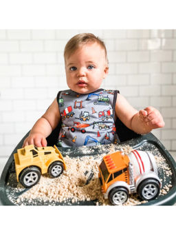 Bapron Baby - Construction Zone Dark Grey Bibs (6-12 Months)