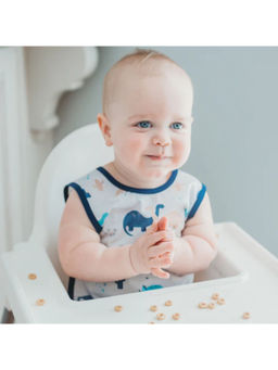 Bapron Baby - Desert Dinos Light Grey Bibs (6-12 Months)