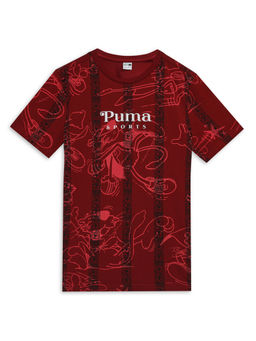 Puma - Super Aop Boys Red T-Shirt