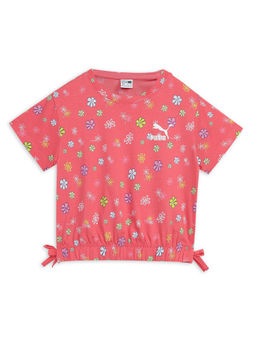 Puma - Classics Bubble Bloom Girls Pink T-Shirt