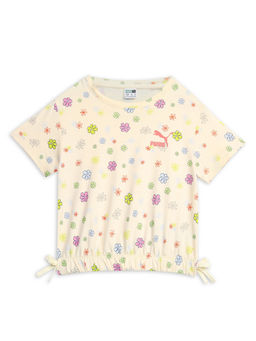 Puma - Classics Bubble Bloom Girls Beige T-Shirt