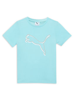 Puma - Ess Shaded Logo Boys Blue T-Shirt