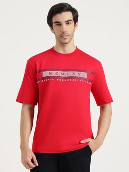 United Colors of Benetton - Men Red Pure Cotton Round Neck T-shirt