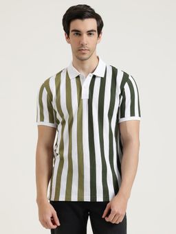 United Colors of Benetton - Men White Pure Cotton Collar Neck Polo T-shirt