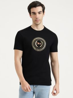 United Colors of Benetton - Men Black Pure Cotton Round Neck T-shirt