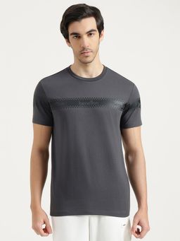 United Colors of Benetton - Men Charcoal Polycotton Round Neck T-shirt