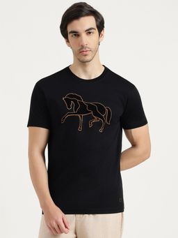 United Colors of Benetton - Men Black Pure Cotton Round Neck T-shirt