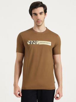 United Colors of Benetton - Men Brown Cotton Blend Round Neck T-shirt