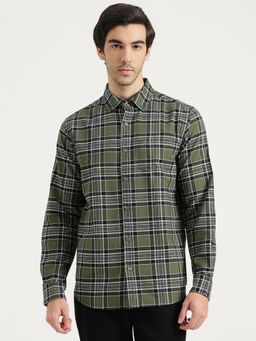 United Colors of Benetton - Men Green Pure Cotton Collar Neck Shirt