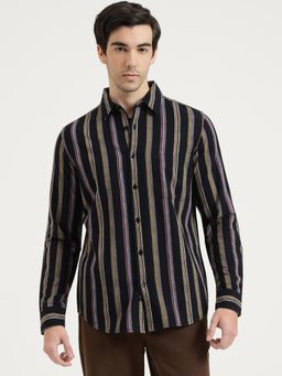 United Colors of Benetton - Men Blue Pure Cotton Collar Neck Shirt